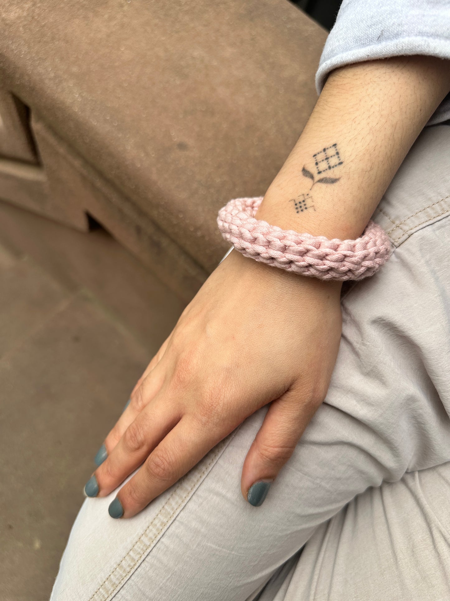 100% Cotton Crochet Bangle Bracelet