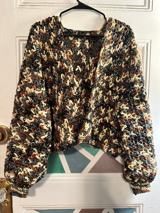 Cropped Crochet Cardigan
