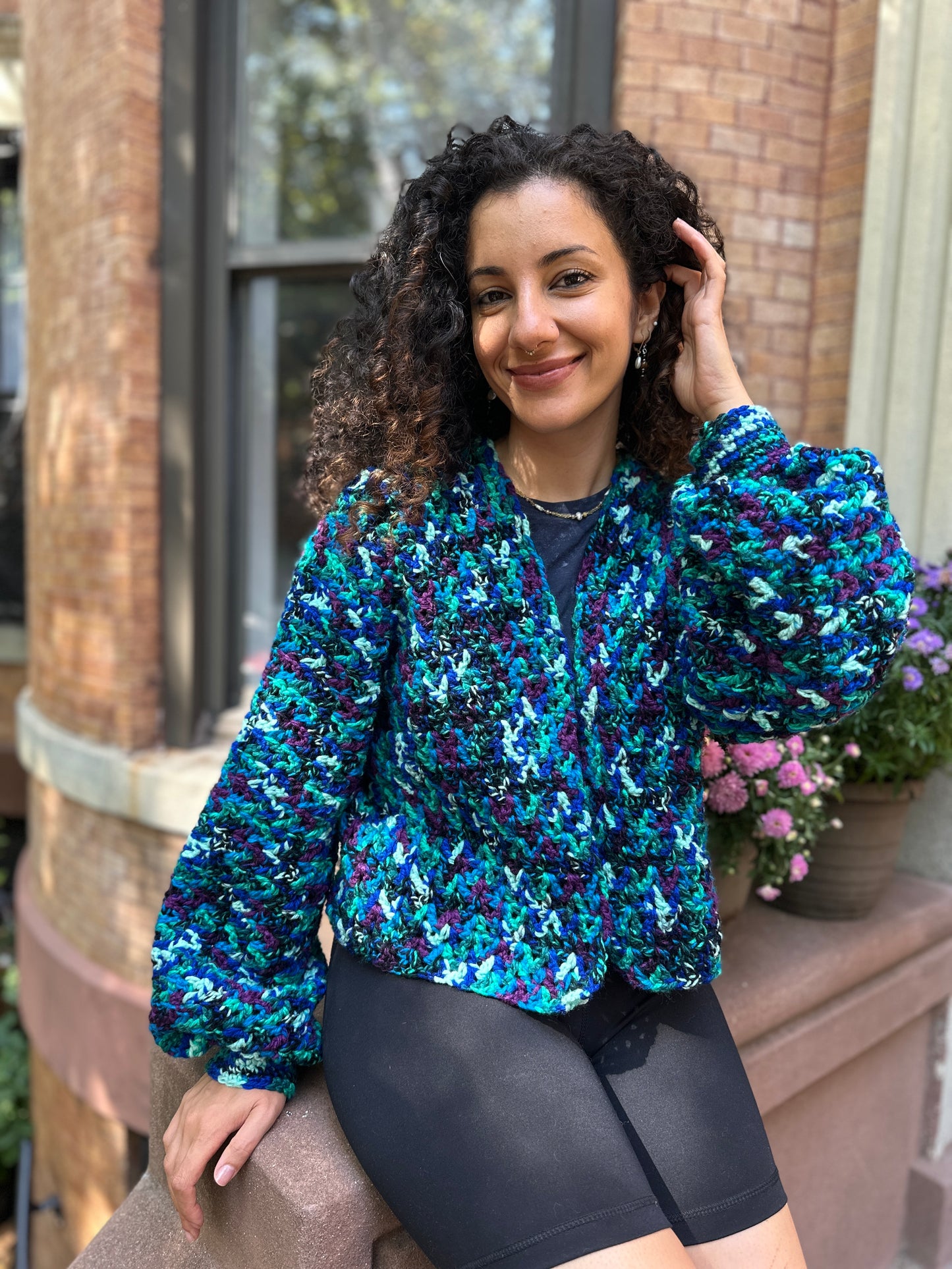 Cropped Crochet Cardigan