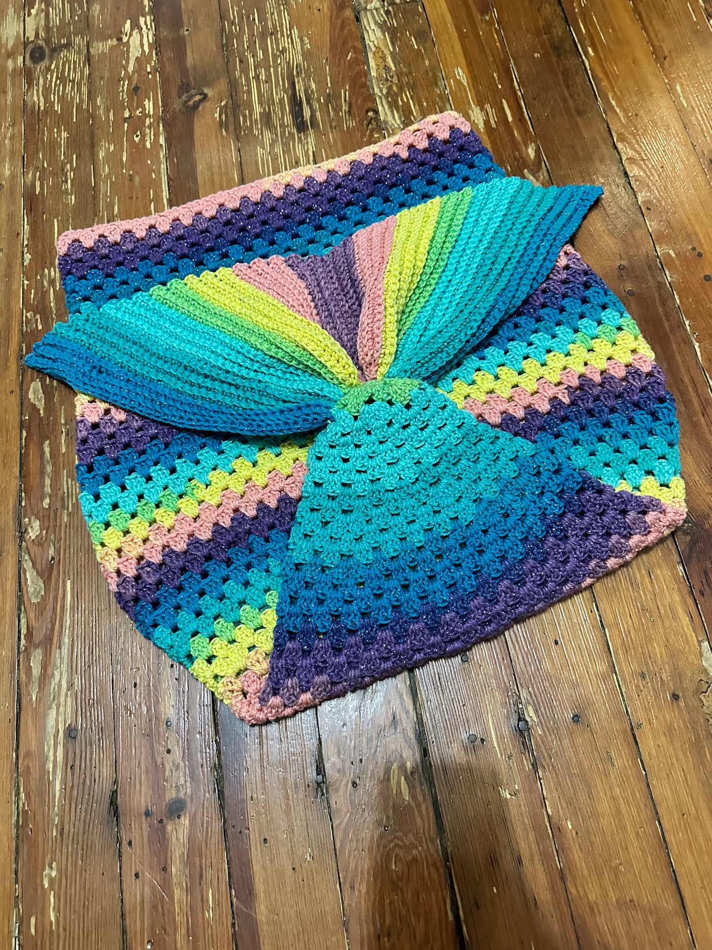 Children's Crochet Mermaid Tail Blanket