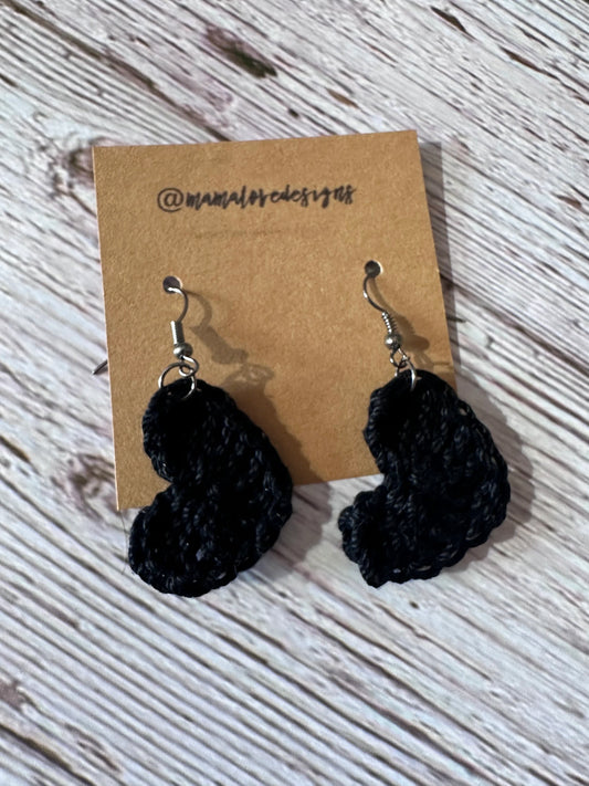 Crochet Heart Earrings