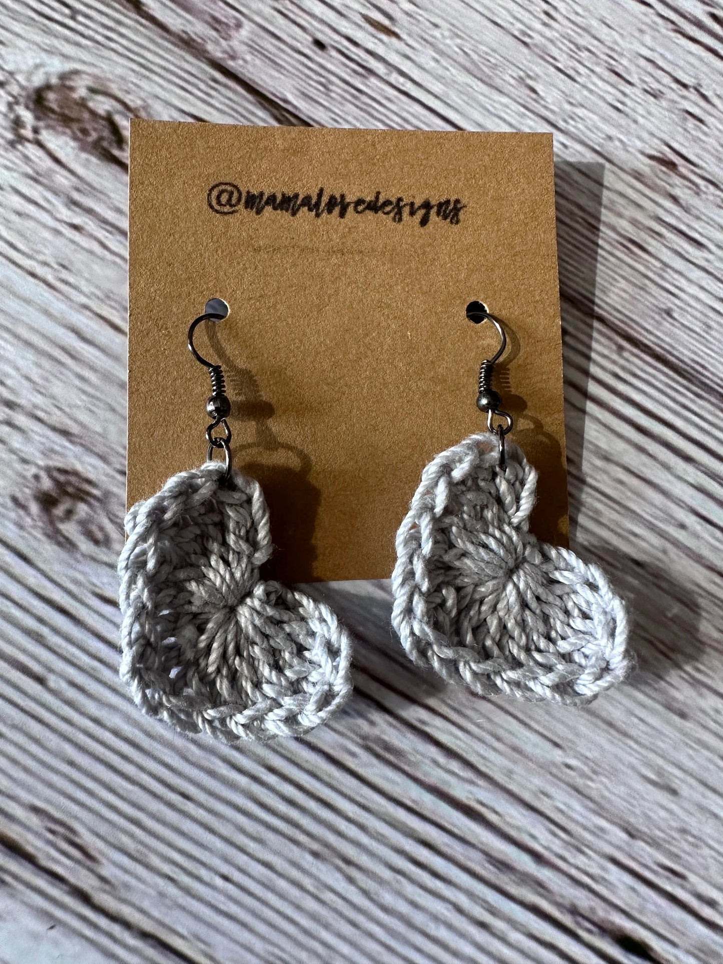 Crochet Heart Earrings