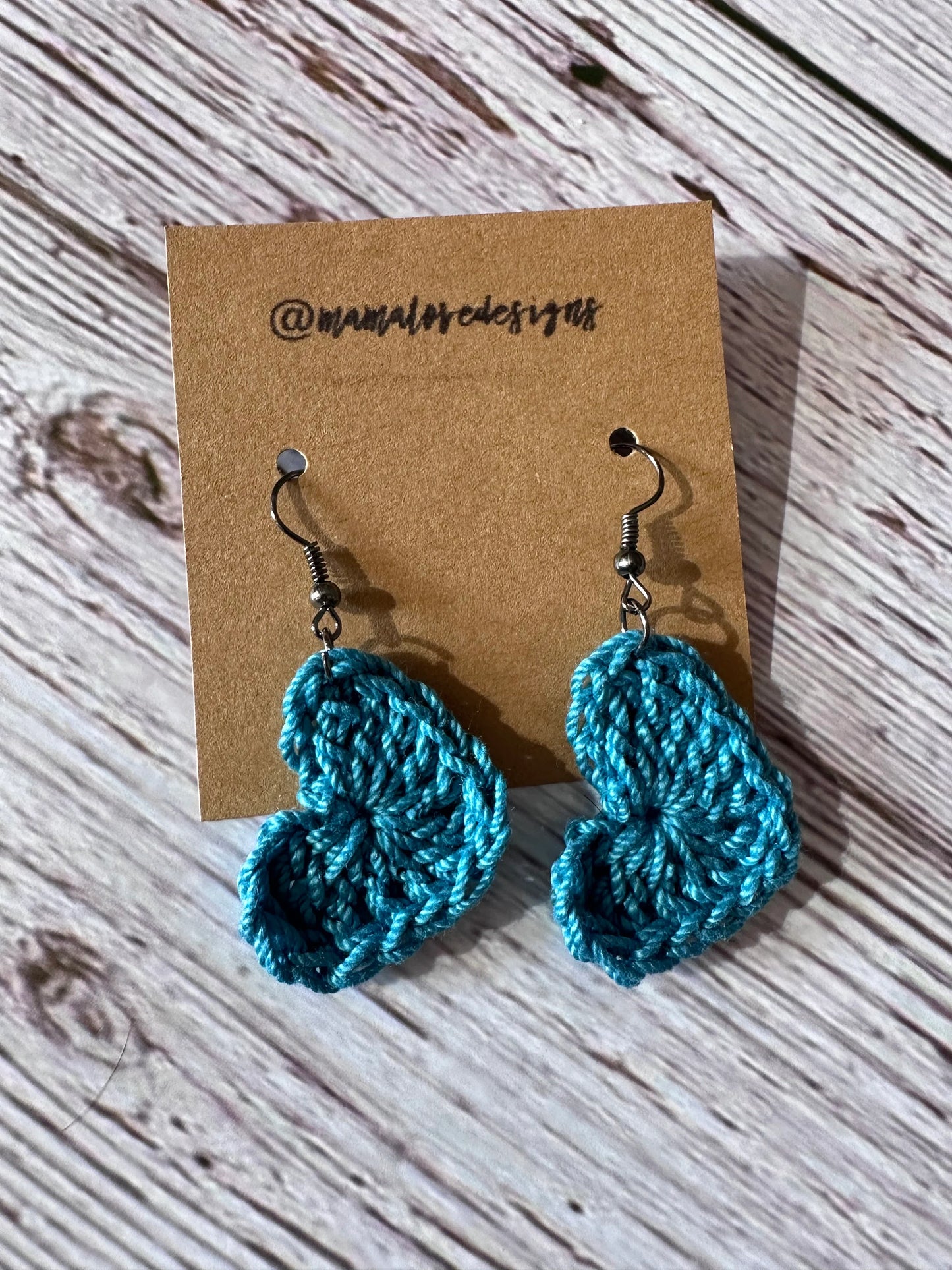Crochet Heart Earrings