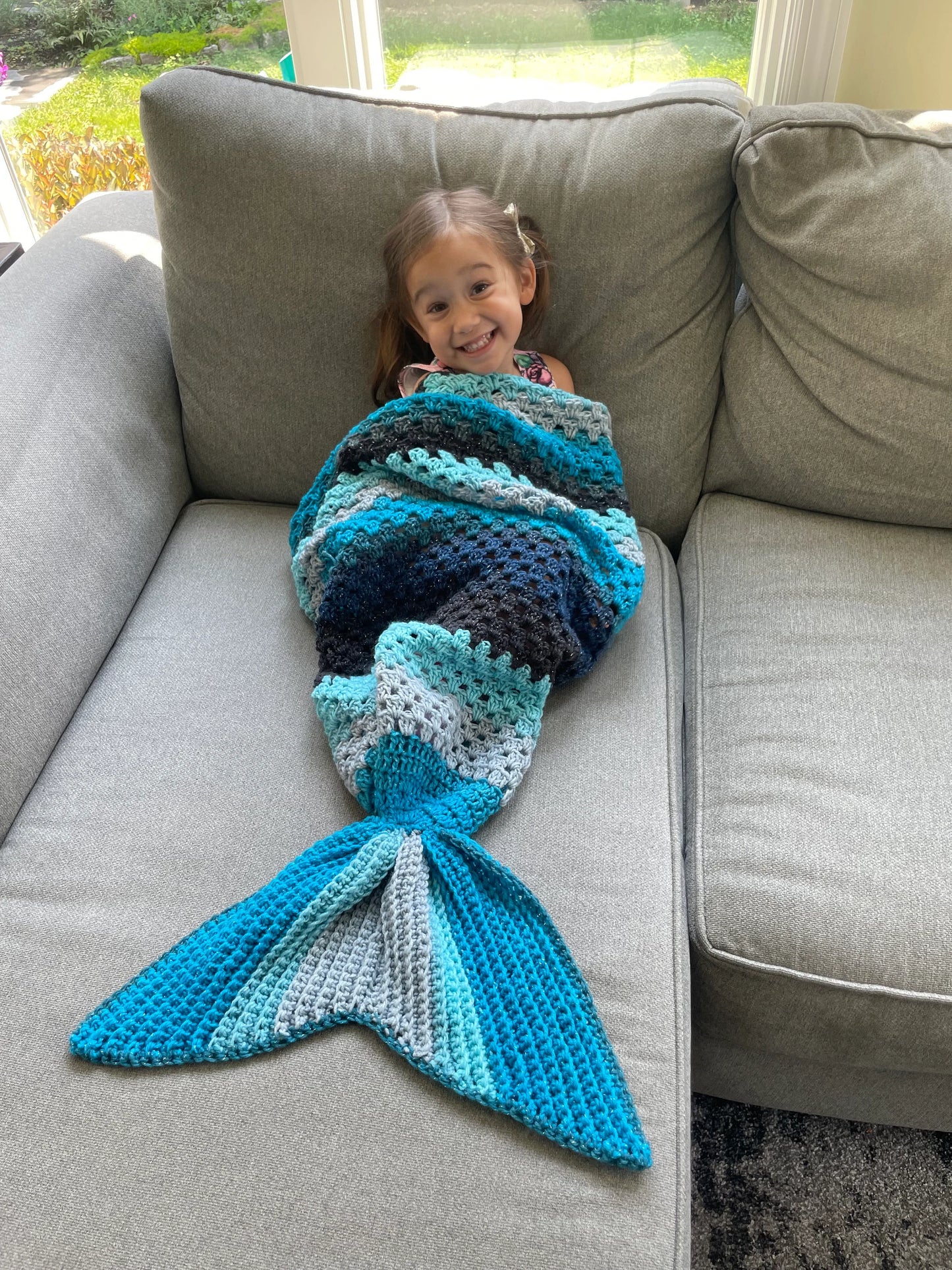 Children's Crochet Mermaid Tail Blanket
