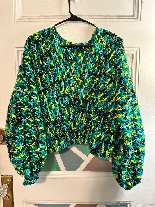 Cropped Crochet Cardigan