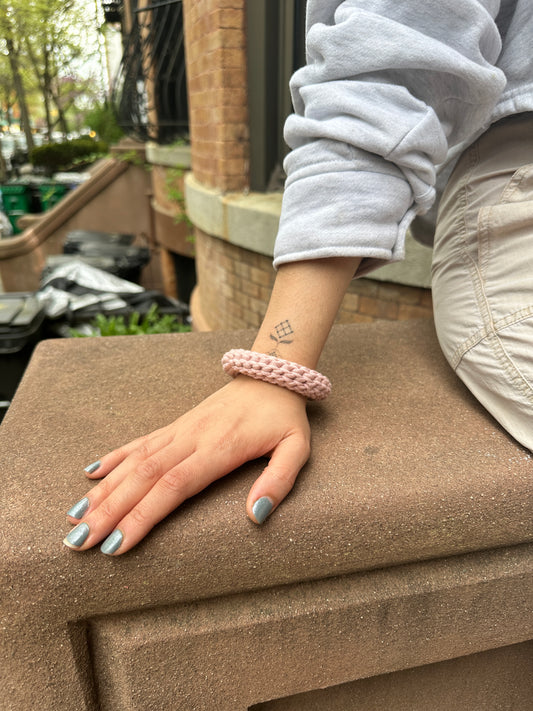 100% Cotton Crochet Bangle Bracelet