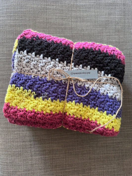 Striped Crochet Throw
