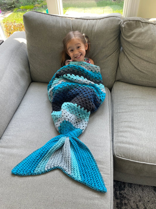 Children's Crochet Mermaid Tail Blanket