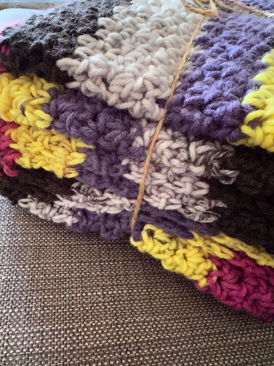 Striped Crochet Throw